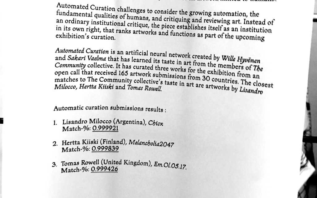 THE COMMUNITY, PARIS10TH: AUTOMATED CURATION