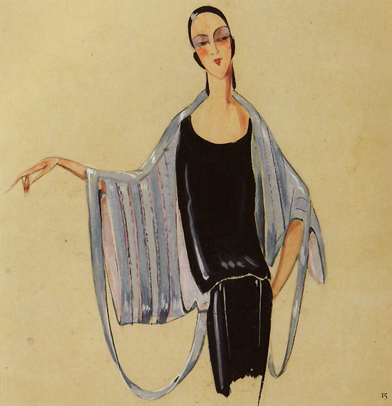 brimborion (1923), Jeanne Lanvin lacère et réactualise les manches d'un kimono