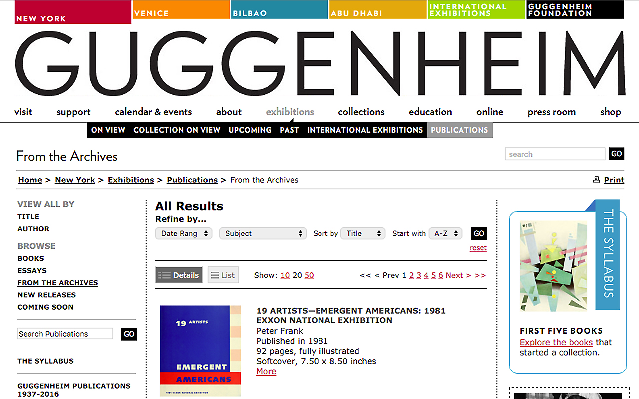 Archive | Catalogue d&rsquo;art du Guggenheim