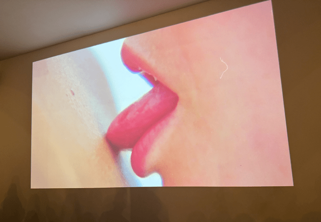 Projection vidéo lors du lancement de CARA Magazine #3 à la galerie Au Roi, Paris